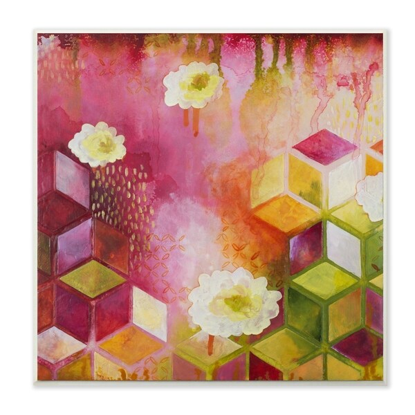 The Stupell Home Decor Collection Painted Abstract Colors Cubes Shapes Wall Plaque Art 12 X 0 5 X 12 Made In Usa 12 X 12