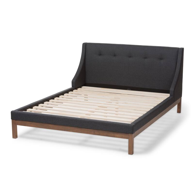 Strick & Bolton Vija Contemporary Fabric Platform Bed - Grey - Full