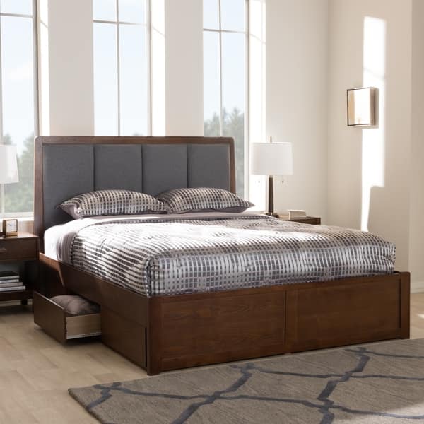Baxton Studio Antoinette Light Beige Modern Platform Bed—King Baxton Studio Antoinette Light Beige Modern Platform Bed—King