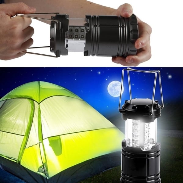 2 X 30 LED Portable Camping Torch Battery Operated Lantern Night Light Tent Lamp 