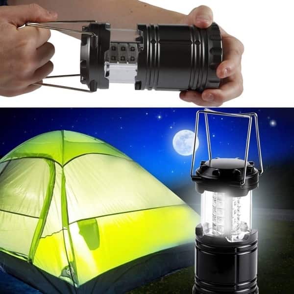 LED Collapsible Portable Military Tac Lantern, Outdoor Battery