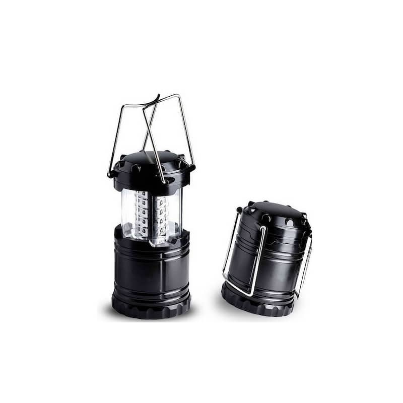 LED Collapsible Portable Military Tac Lantern, Outdoor Battery Ultra Bright Light Collapsible Hand Lamp - Camping Survival Lamp - Black