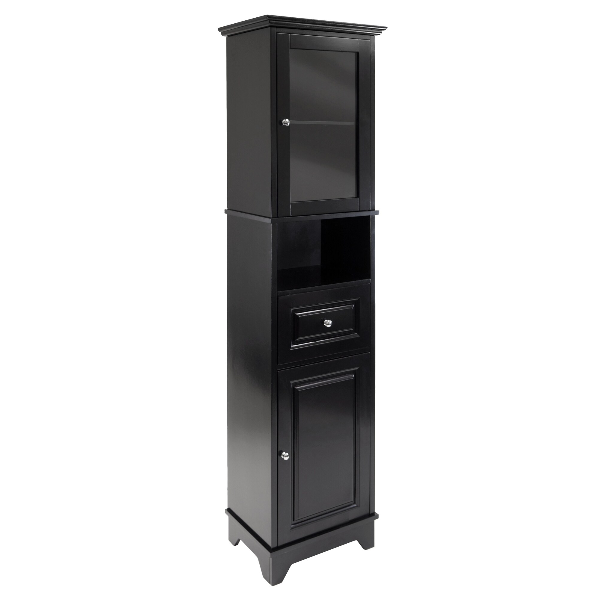 Shop Alps Tall Cabinet With Glass Door And Drawer Free Shipping