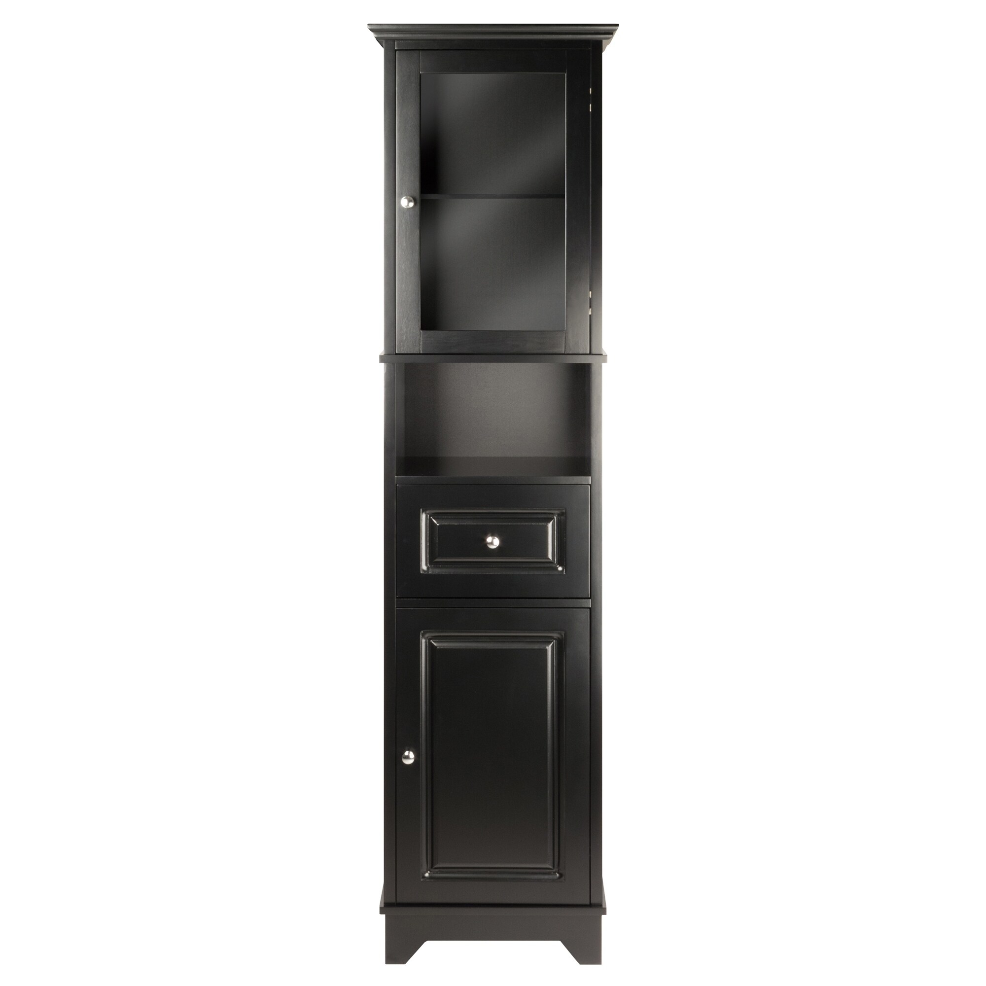 Shop Alps Tall Cabinet With Glass Door And Drawer Free Shipping