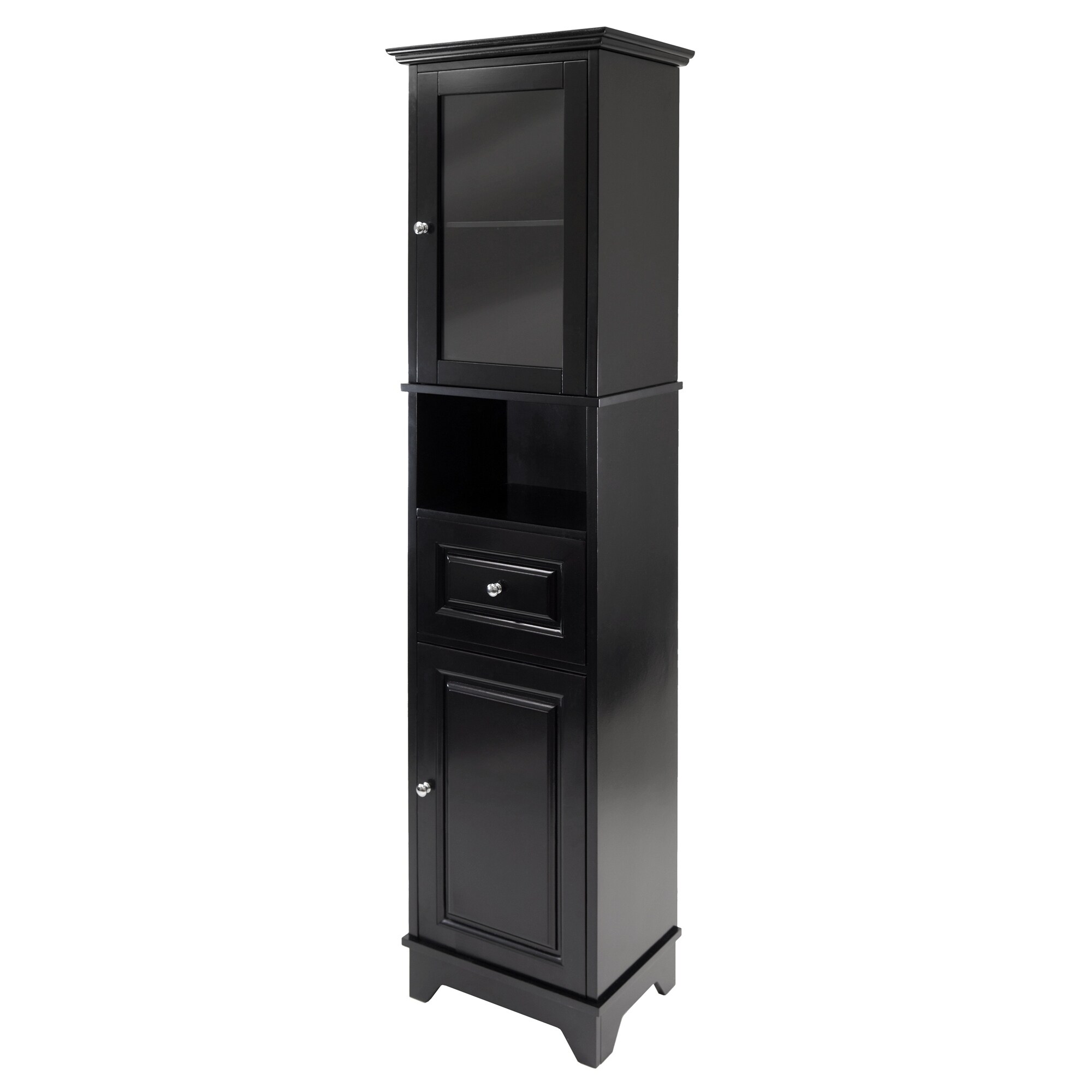 Shop Alps Tall Cabinet With Glass Door And Drawer Free Shipping