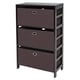 preview thumbnail 1 of 0, Torino 4-PC Set Storage Shelf w/ Black Fabric Baskets