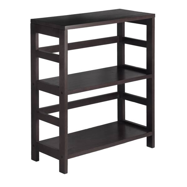 Winsome Wood Leo Wide 2-Tier Storage Shelf, Espresso