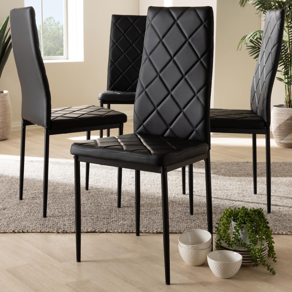 Modern Faux Leather Dining Chair 4-Piece Set by Baxton Studio