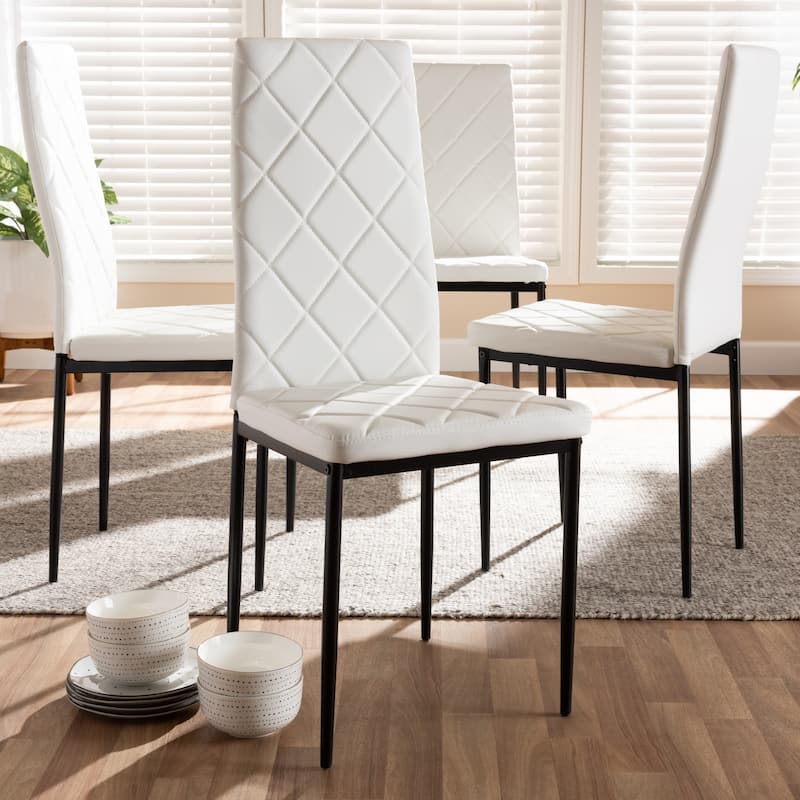 Modern Faux Leather Dining Chair 4-Piece Set by Baxton Studio