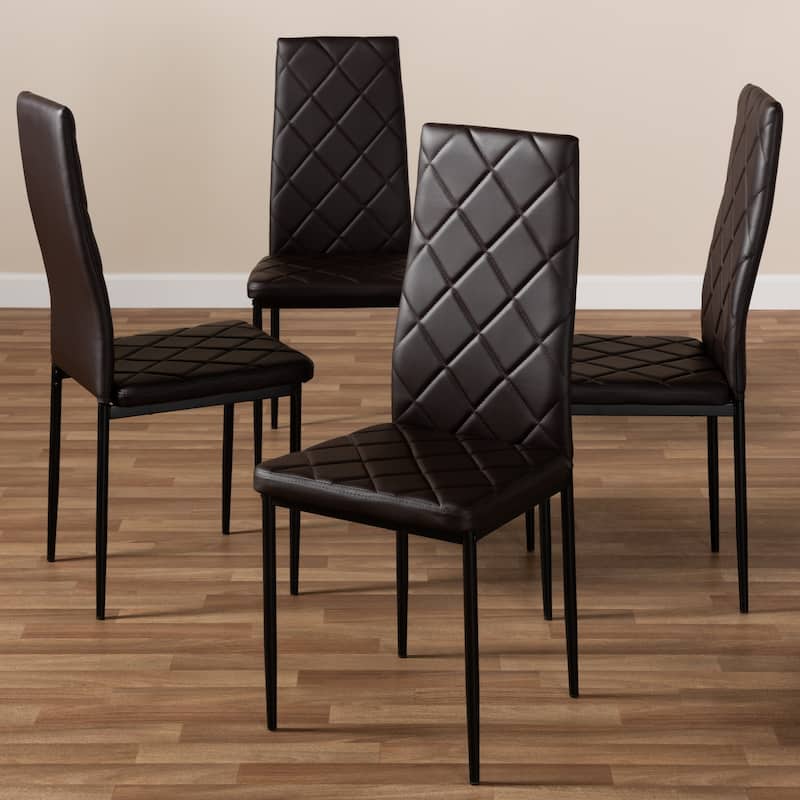 Modern Faux Leather Dining Chair 4-Piece Set by Baxton Studio