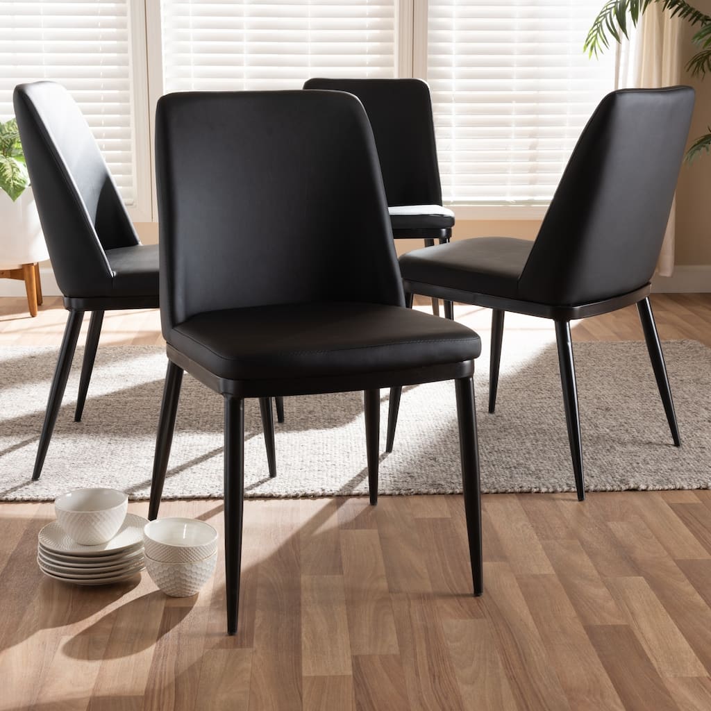 Modern Faux Leather Dining Chair 4-Piece Set by Baxton Studio