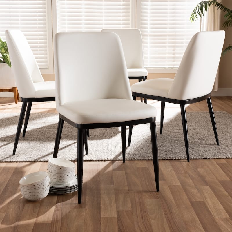 Modern Faux Leather Dining Chair 4-Piece Set by Baxton Studio