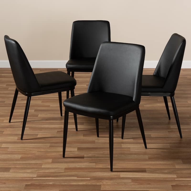 Modern Faux Leather Dining Chair 4-Piece Set by Baxton Studio