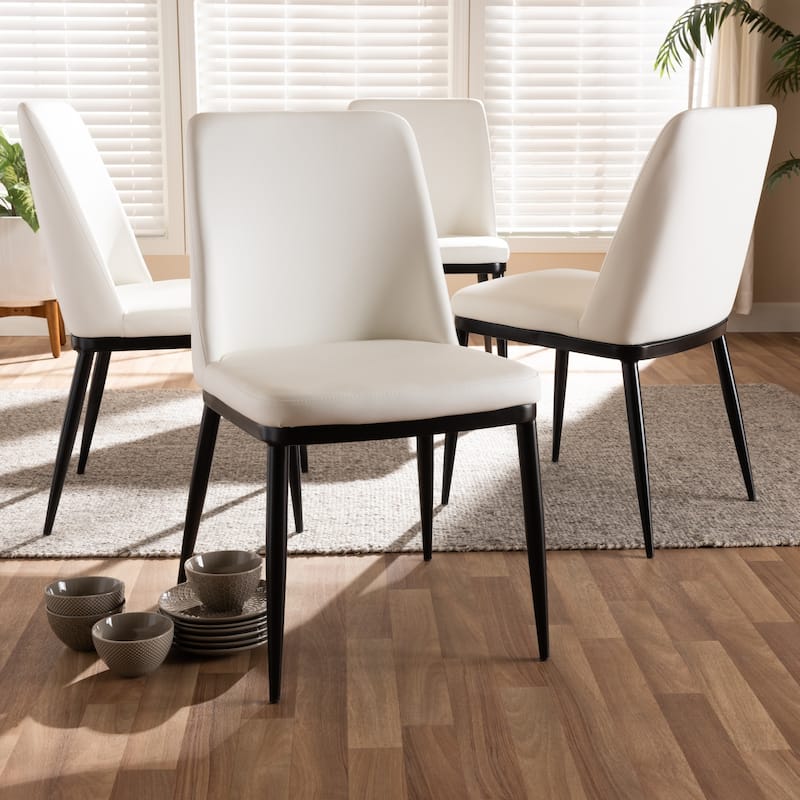 Modern Faux Leather Dining Chair 4-Piece Set by Baxton Studio
