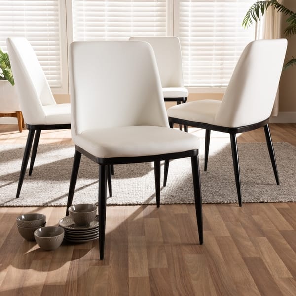 Modern Faux Leather Dining Chair 4Piece Set by Baxton Studio On Sale