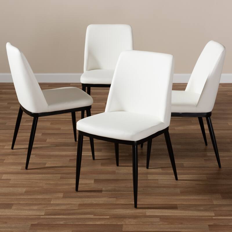 Modern Faux Leather Dining Chair 4-Piece Set by Baxton Studio