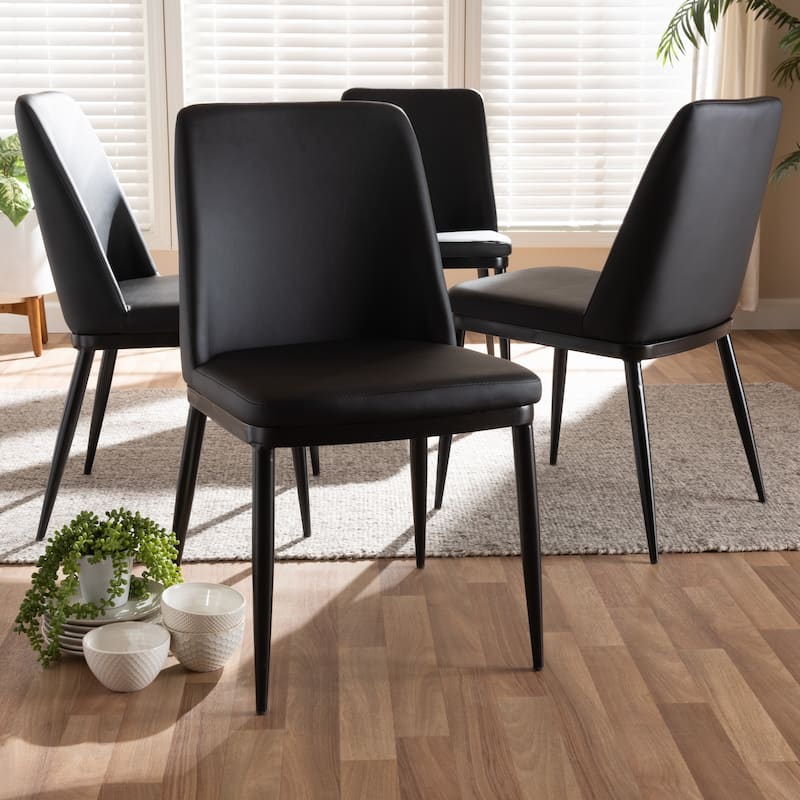 Modern Faux Leather Dining Chair 4-Piece Set by Baxton Studio