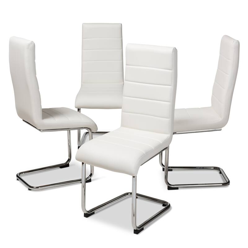 Modern Faux Leather Dining Chair 4-Piece Set by Baxton Studio