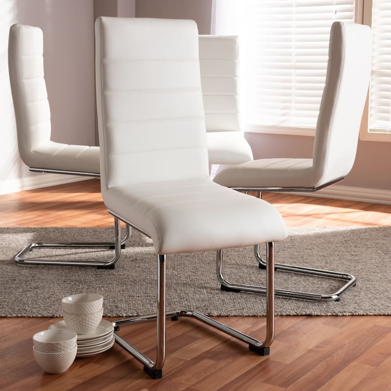 Modern Faux Leather Dining Chair 4-Piece Set by Baxton Studio