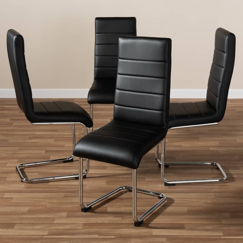 Modern Faux Leather Dining Chair 4-Piece Set by Baxton Studio