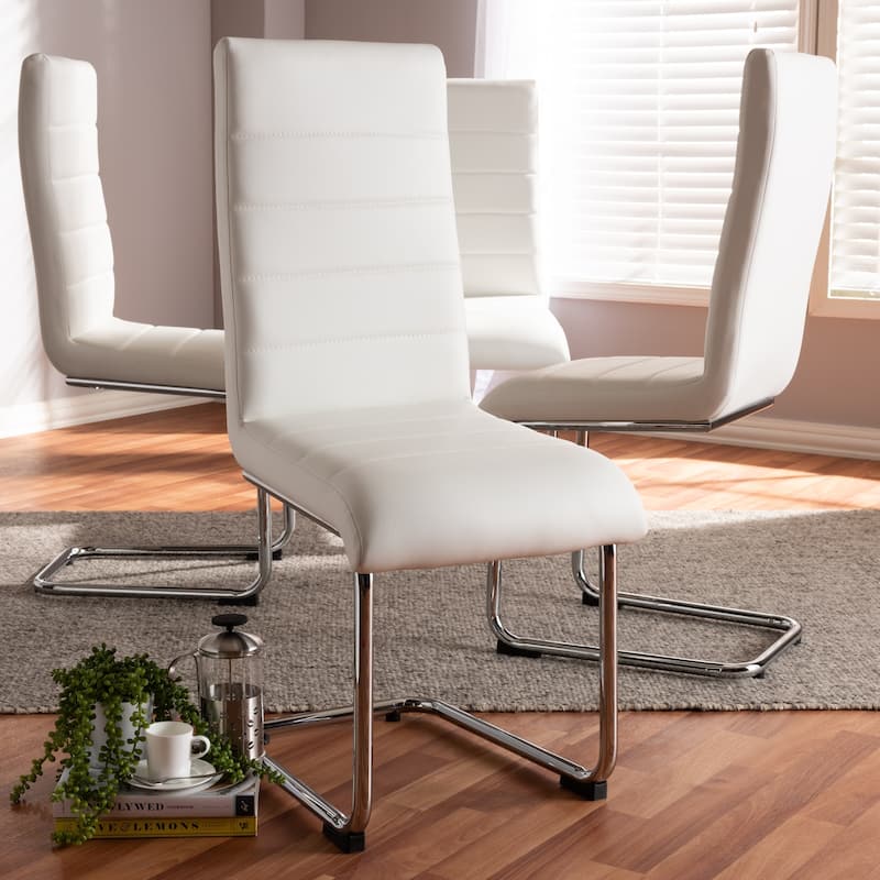 Modern Faux Leather Dining Chair 4-Piece Set by Baxton Studio