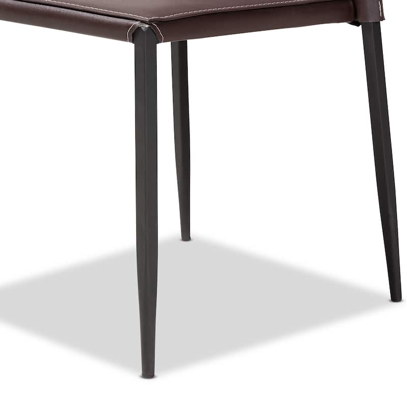 Baxton Studio Pascha Modern and Contemporary Brown Faux Leather Upholstered Dining Chair