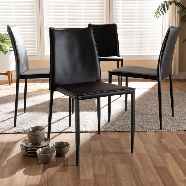 Modern Faux Leather Dining Chair 4-Piece Set by Baxton Studio ...