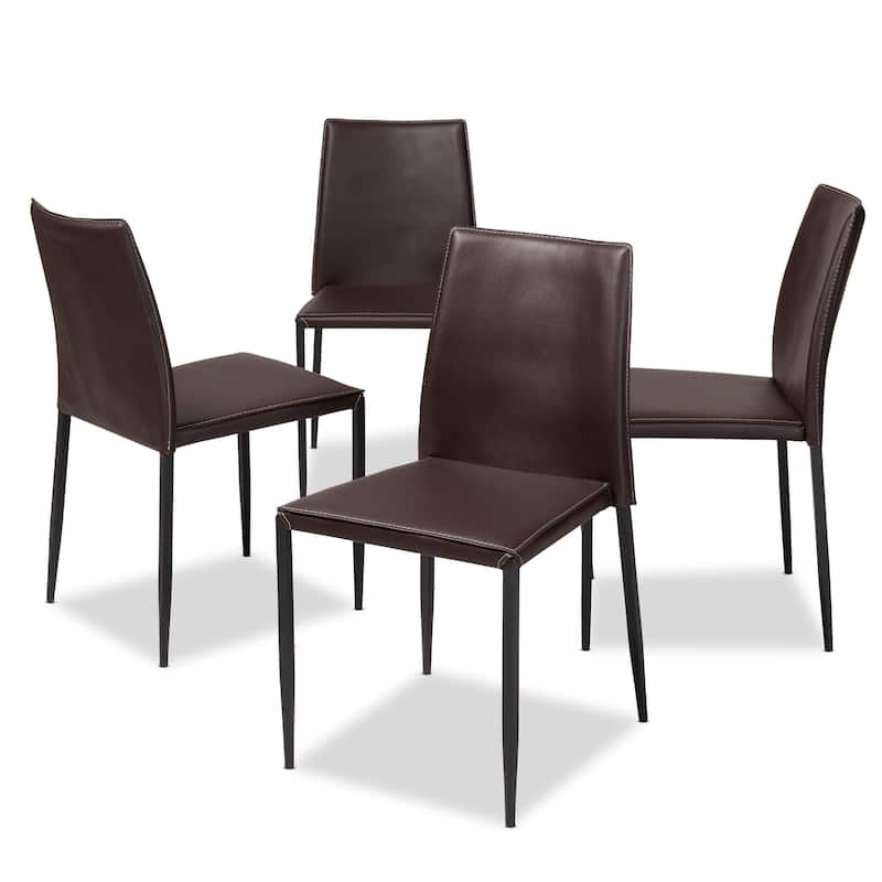Baxton Studio Pascha Modern and Contemporary Brown Faux Leather Upholstered Dining Chair