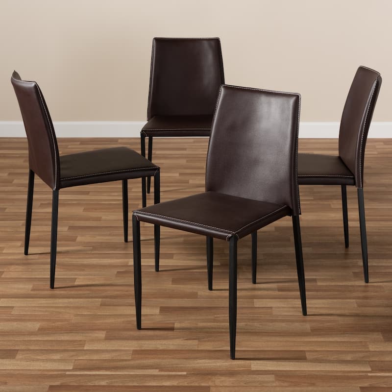 Baxton Studio Pascha Modern and Contemporary Brown Faux Leather Upholstered Dining Chair