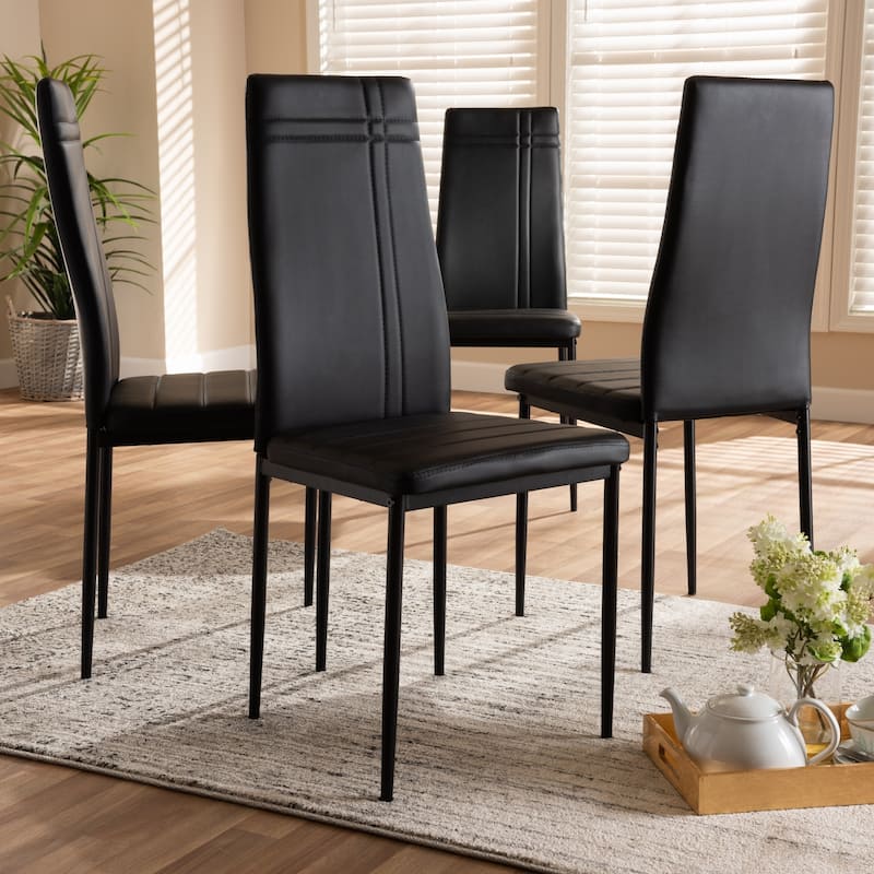 Modern Faux Leather Dining Chair 4-Piece Set by Baxton Studio
