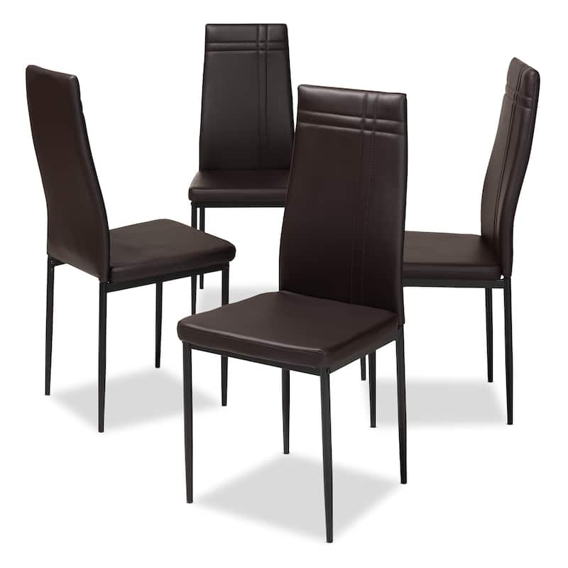 Modern Faux Leather Dining Chair 4-Piece Set by Baxton Studio
