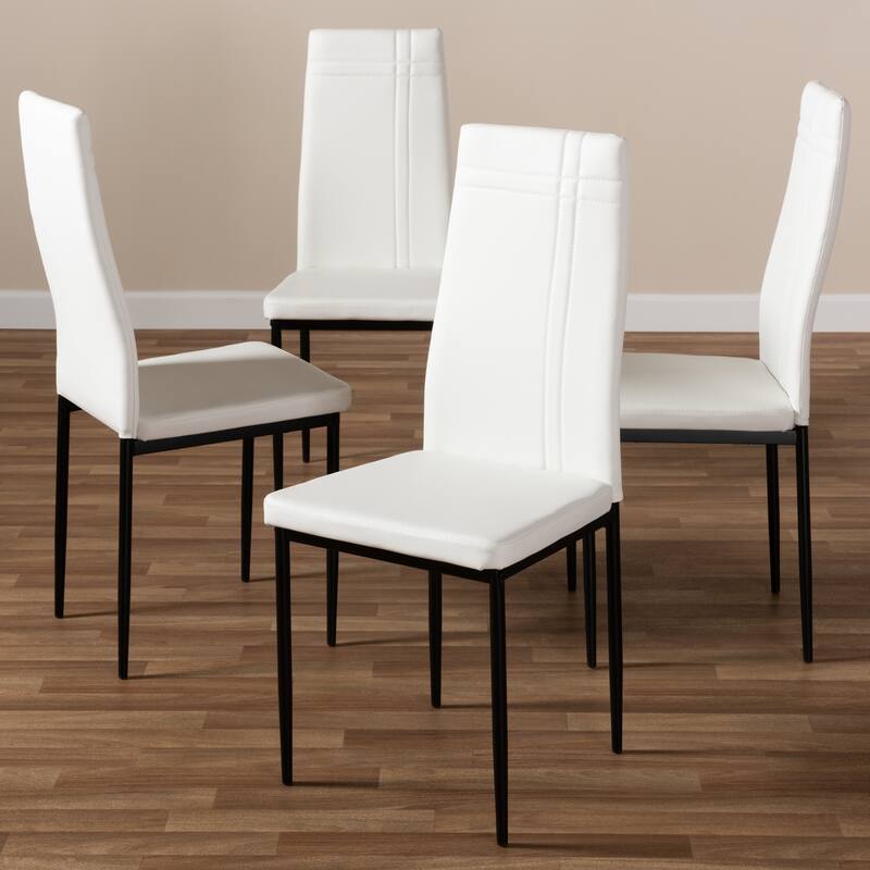 Modern Faux Leather Dining Chair 4-Piece Set by Baxton Studio