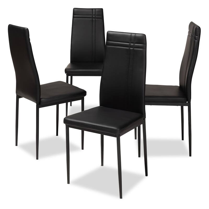 Modern Faux Leather Dining Chair 4-Piece Set by Baxton Studio