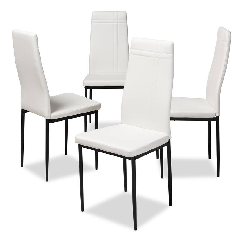 Modern Faux Leather Dining Chair 4-Piece Set by Baxton Studio