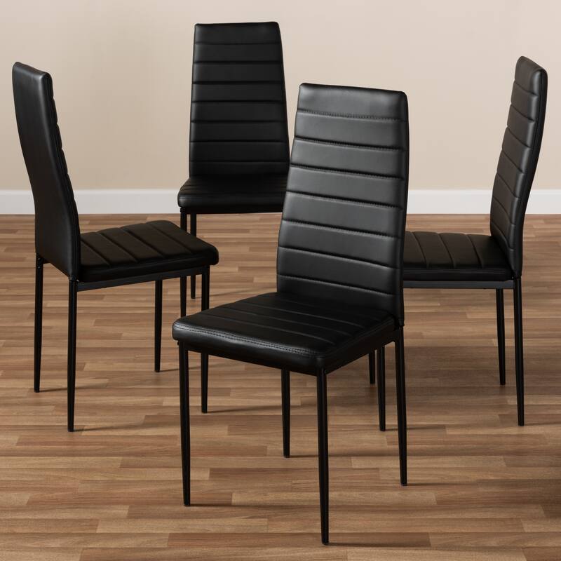Modern Faux Leather Dining Chair 4-Piece Set by Baxton Studio
