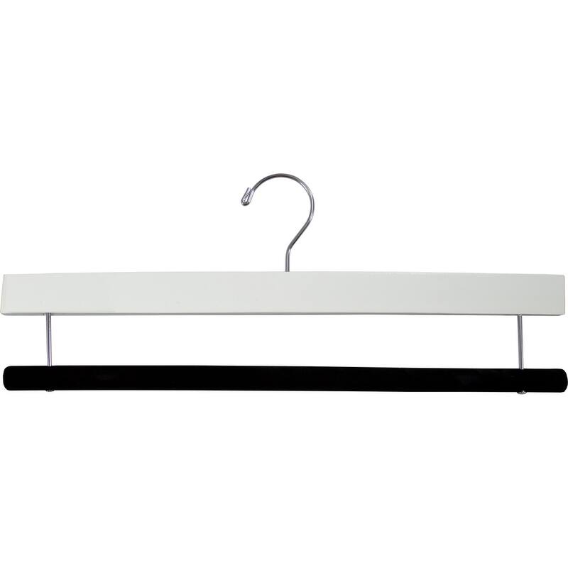Extra Long Wooden Pants Hanger with Flocked Non-slip Velvet Bar