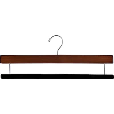 Extra Long Wooden Pants Hanger with Flocked Non-slip Velvet Bar