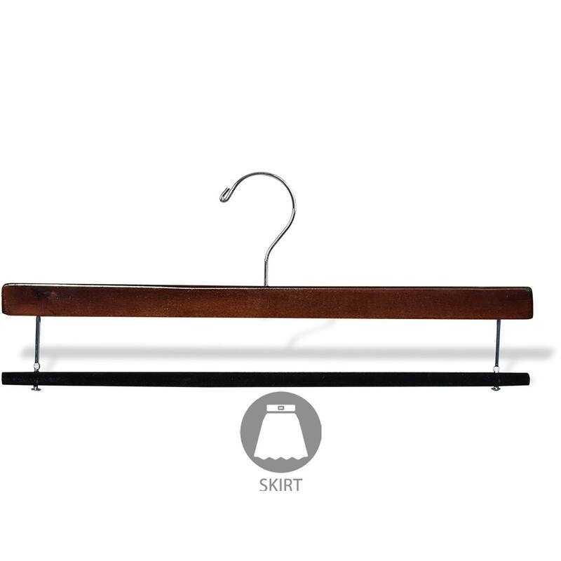 Extra Long Wooden Pants Hanger with Flocked Non-slip Velvet Bar