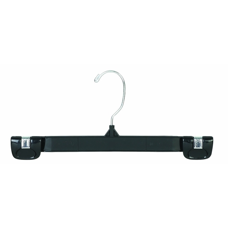 14 Black Pant Hangers and Black Skirt Hangers with Chrome Hook :: Plastic  Hangers :: Clothes Hangers