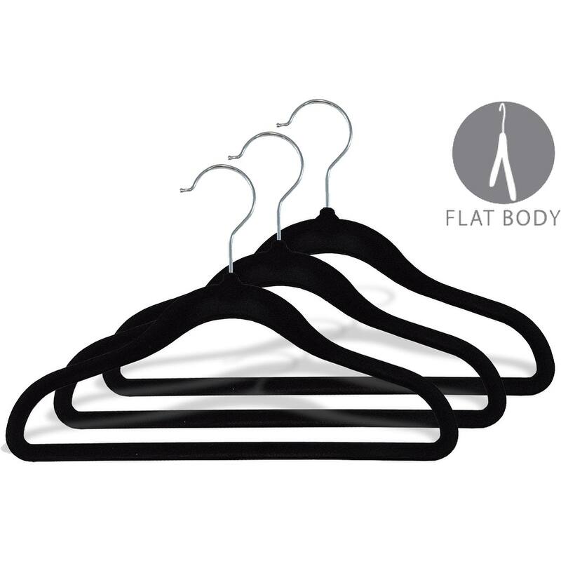 Kids Slimline Hangers, 11 Inch Non-Slip Velvet Suit Hangers with Chrome Swivel Hook