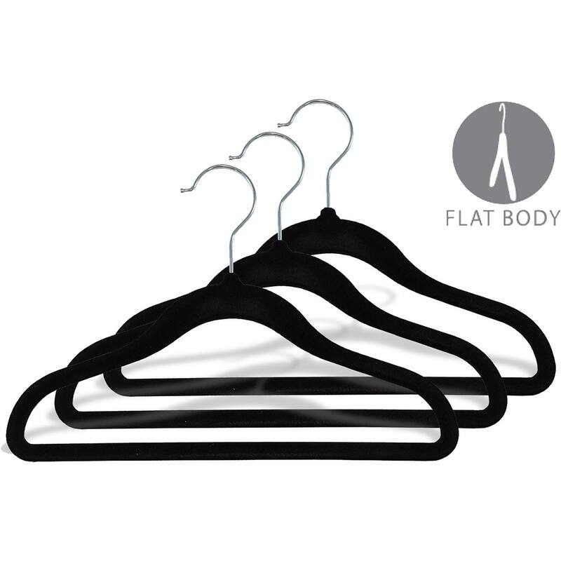 Kids Slimline Hangers, 11 Inch Non-Slip Velvet Suit Hangers with Chrome Swivel Hook