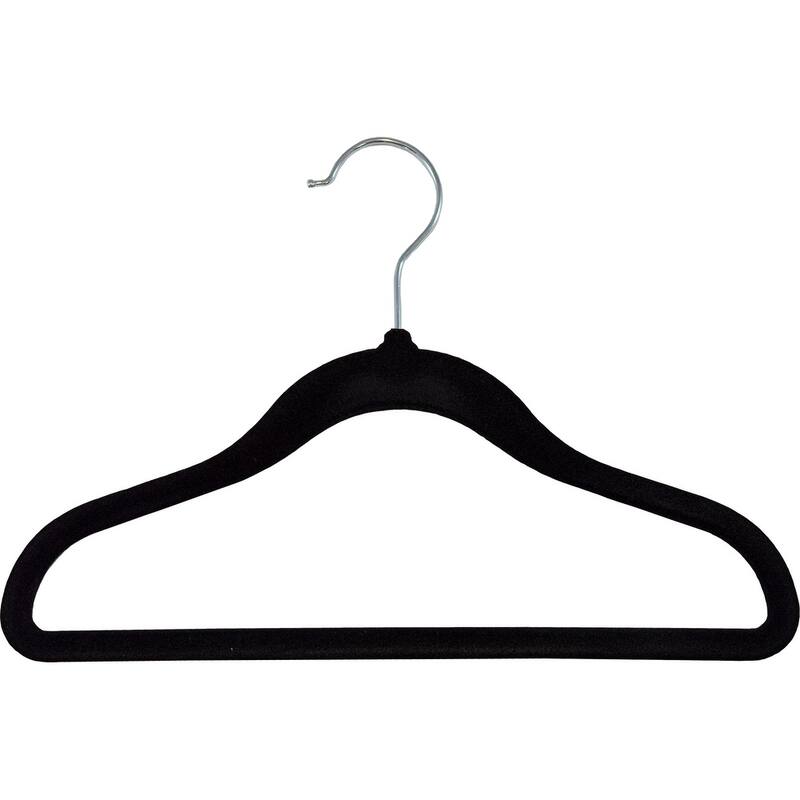 Kids Slimline Hangers, 11 Inch Non-Slip Velvet Suit Hangers with Chrome Swivel Hook