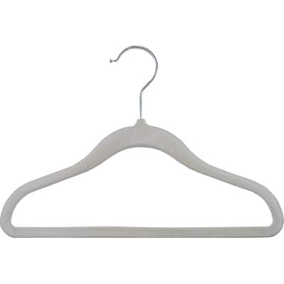 Kids Slimline Hangers, 11 Inch Non-Slip Velvet Suit Hangers with Chrome Swivel Hook