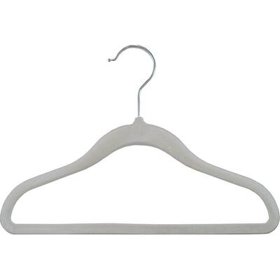 Kids Slimline Hangers, 11 Inch Non-Slip Velvet Suit Hangers with Chrome Swivel Hook