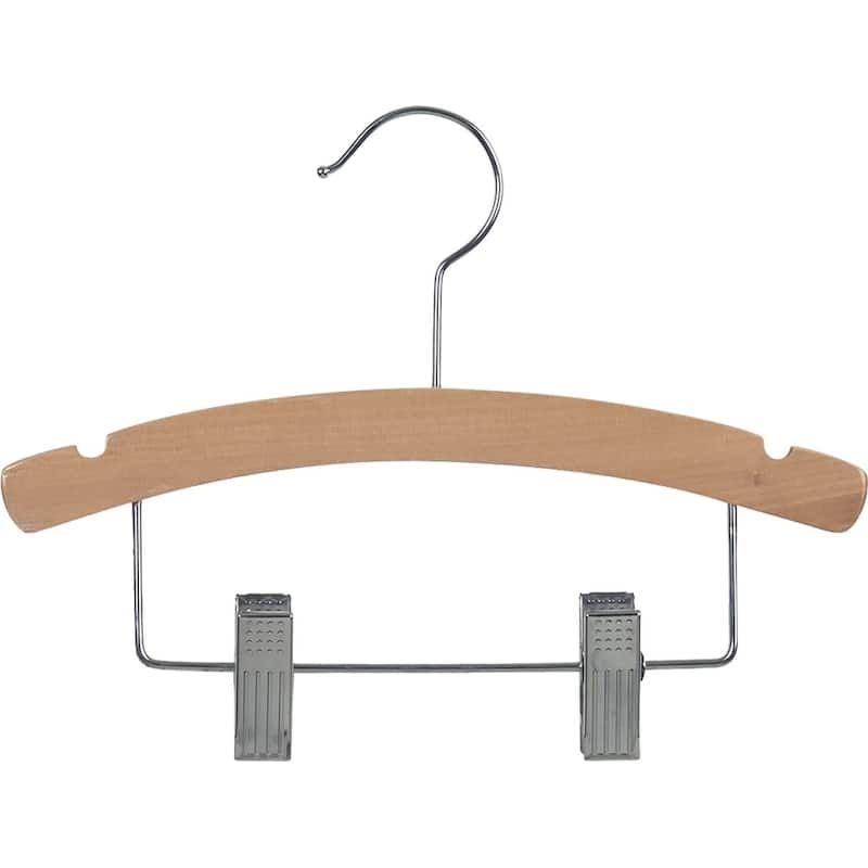 Kids Combo Hangers with Adjustable Clips and Natural Finish