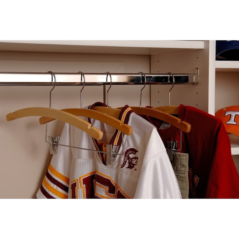 Kids Combo Hangers with Adjustable Clips and Natural Finish