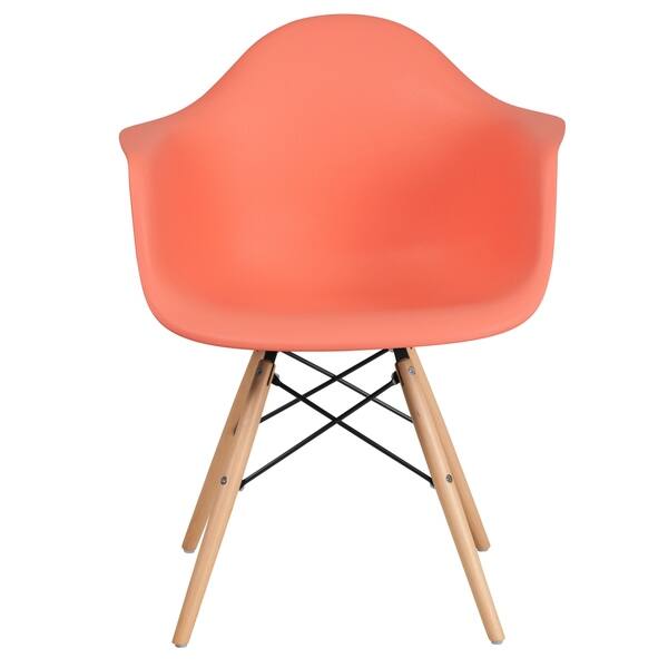 Shop Modern Mid Century Designed Peach Arm Chair With Artistic