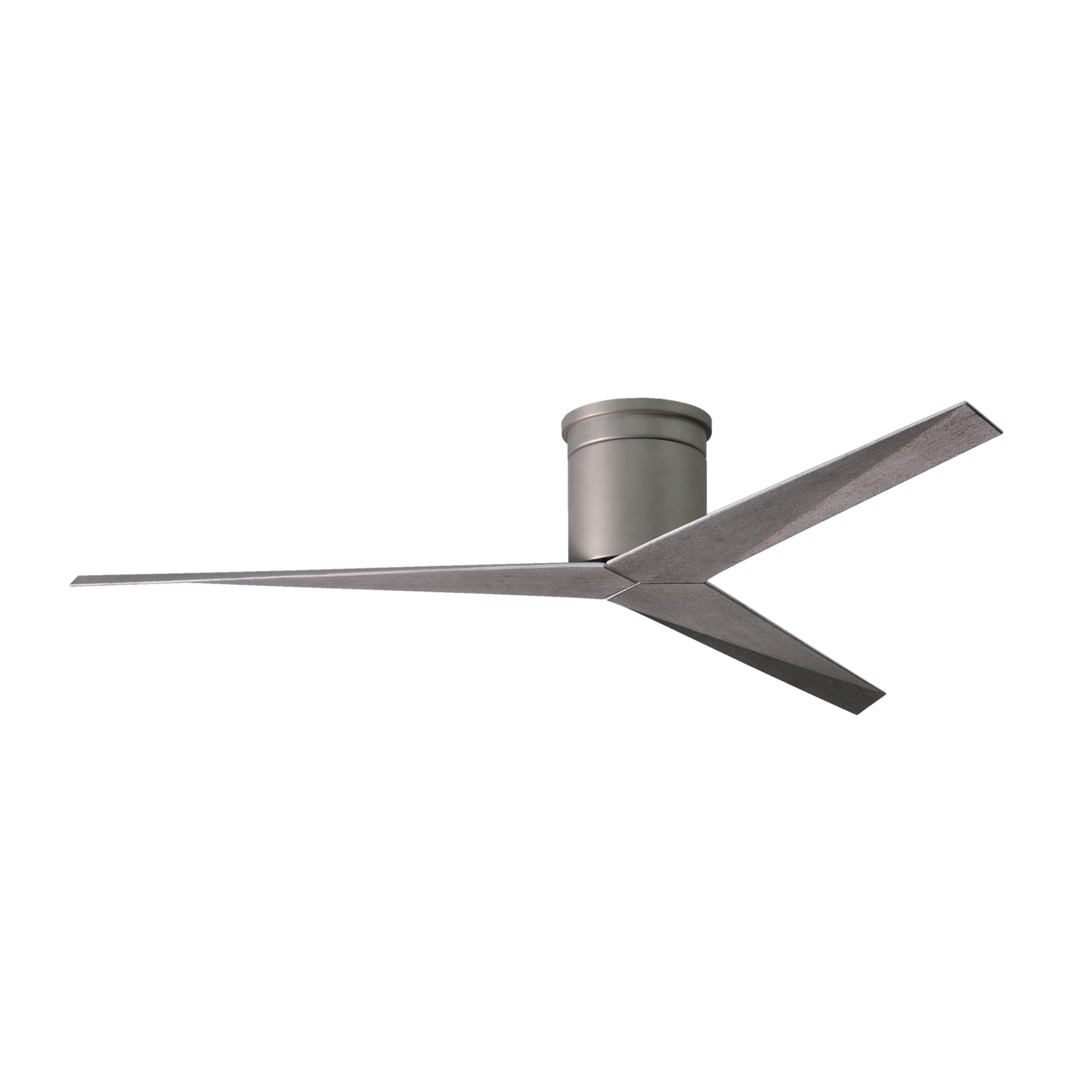 Eliza H Brushed Nickel Flush Mount Paddle Ceiling Fan With Barn Wood Blades