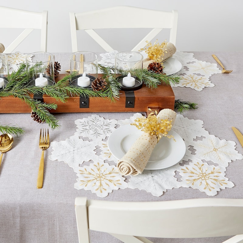 Design Imports Embroidered Snowman Kitchen Placemat Set (Set of 4)