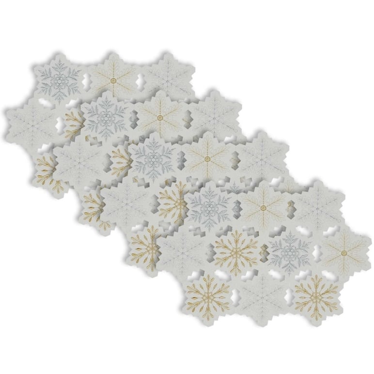 Design Imports Embroidered Snowman Kitchen Placemat Set (Set of 4) - White - Winter - Polyester
